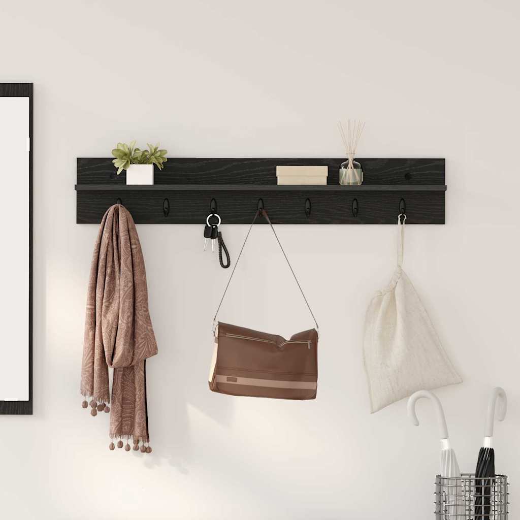 Appendiabiti a muro Rovere Nero 100 x 10,5 x 18 cm | homemem39