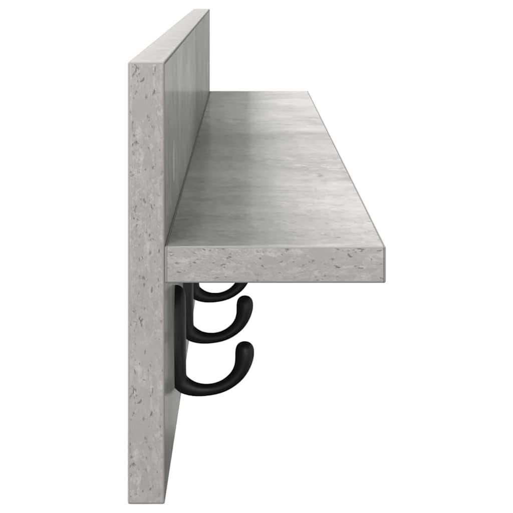 Appendiabiti a muro Grigio cemento 100 x 10,5 x 18 cm | homemem39