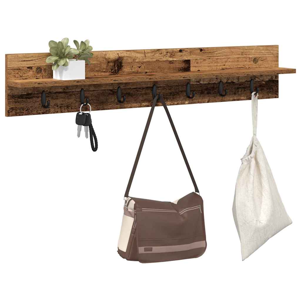 Appendiabiti a muro Legno vecchio 100 x 10,5 x 18 cm | homemem39