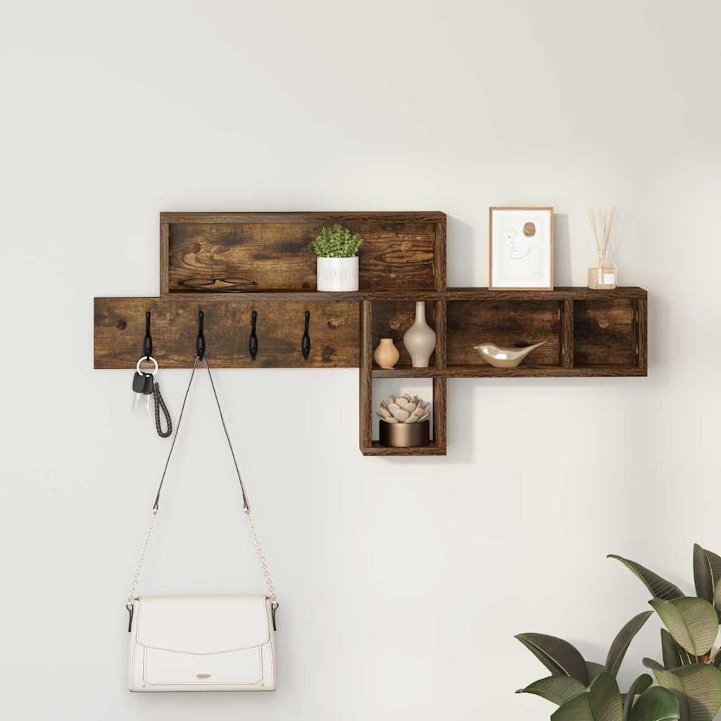Appendiabiti a muro Rovere fumé 100 x 12 x 43,5 cm | homemem39