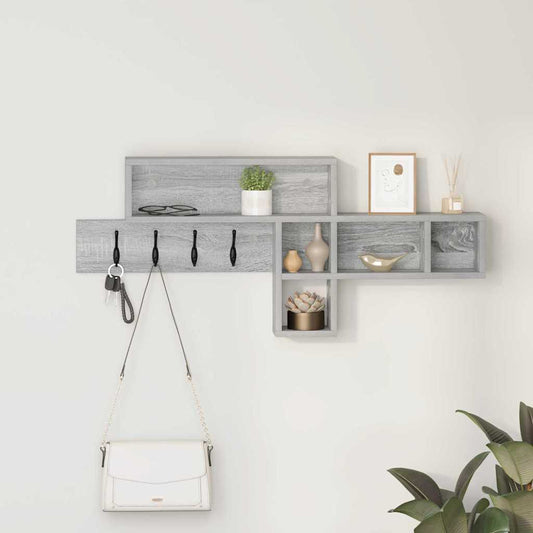 Appendiabiti a muro Grigio Sonoma 100 x 12 x 43,5 cm | homemem39