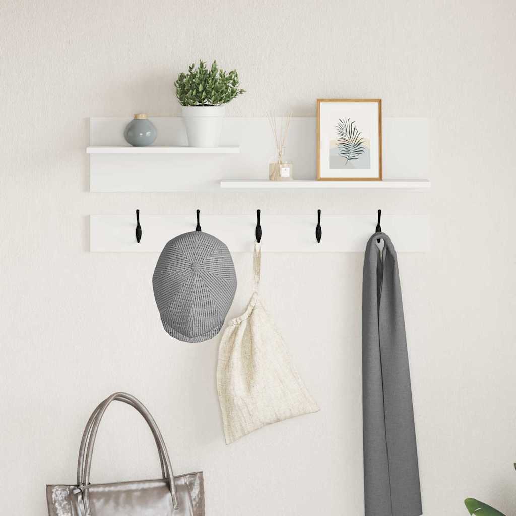 Appendiabiti a muro Bianco 90 x 15 x 36 cm Legno multistrato | homemem39