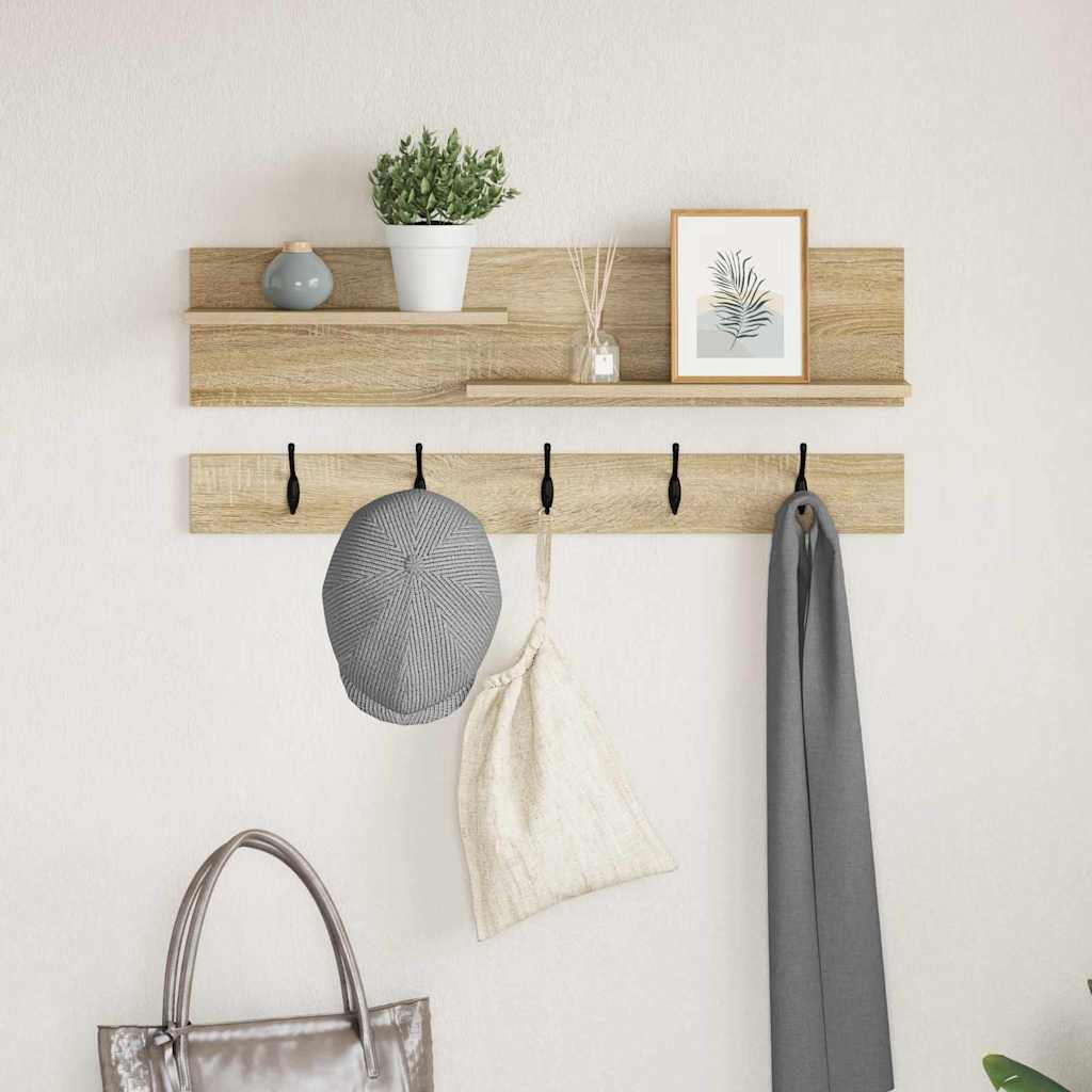 Appendiabiti a muro Rovere Sonoma 90 x 15 x 36 cm | homemem39
