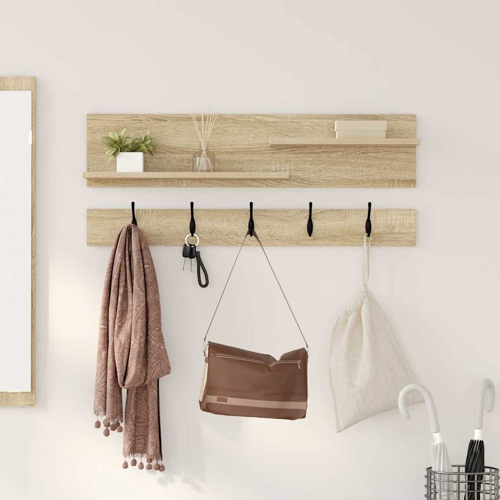 Appendiabiti a muro Rovere Sonoma 90 x 15 x 36 cm | homemem39
