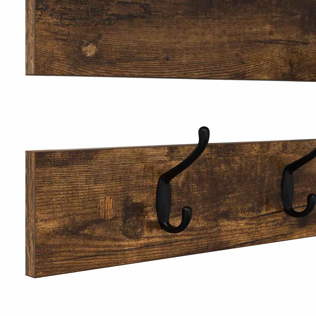 Appendiabiti a muro con lo scaffale Rovere fumé 90 x 15 x 36 cm | homemem39