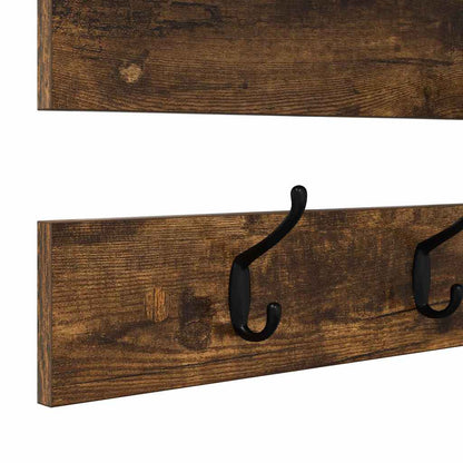 Appendiabiti a muro con lo scaffale Rovere fumé 90 x 15 x 36 cm | homemem39