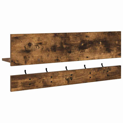 Appendiabiti a muro con lo scaffale Rovere fumé 90 x 15 x 36 cm | homemem39