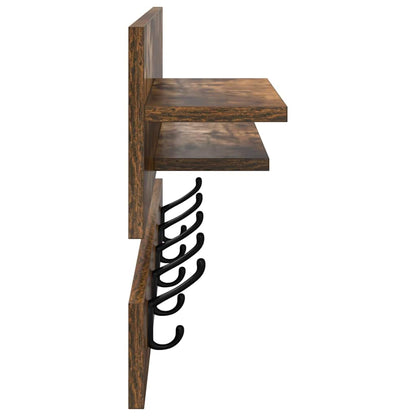Appendiabiti a muro con lo scaffale Rovere fumé 90 x 15 x 36 cm | homemem39