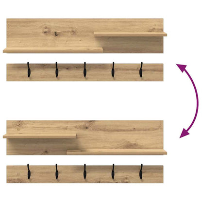 Appendiabiti a muro A parete Rovere artigianale 90 x 15 x 36 cm | homemem39