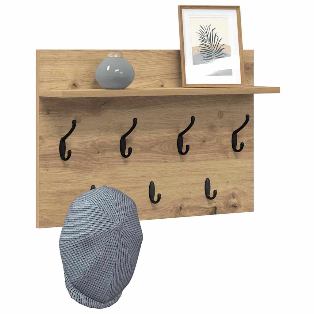 Appendiabiti a muro A parete Rovere artigianale 60 x 40 x 12 cm | homemem39