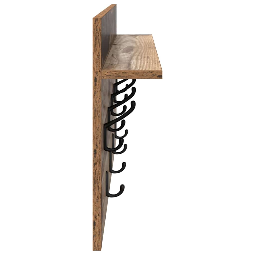 Appendiabiti a muro Legno vecchio 80 x 40 x 12 cm | homemem39