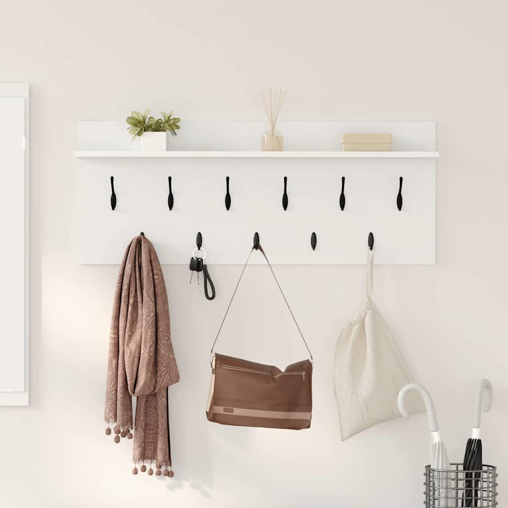 Appendiabiti a muro Bianco 100 x 40 x 12 cm Legno multistrato | homemem39