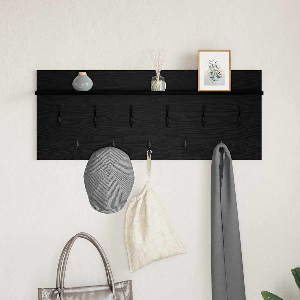 Appendiabiti a muro Rovere Nero 100 x 40 x 12 cm | homemem39
