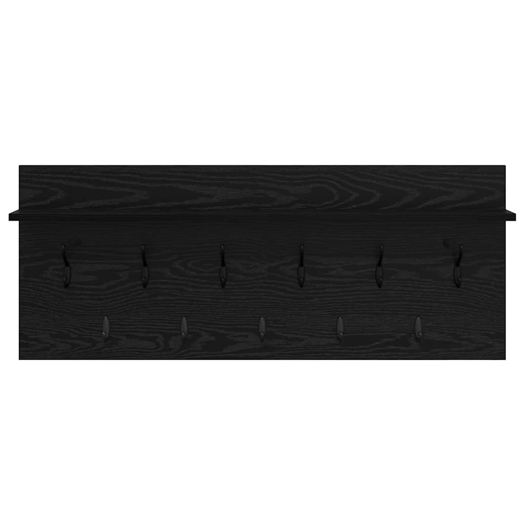 Appendiabiti a muro Rovere Nero 100 x 40 x 12 cm | homemem39
