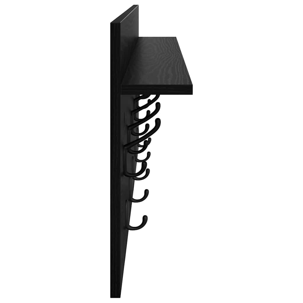 Appendiabiti a muro Rovere Nero 100 x 40 x 12 cm | homemem39