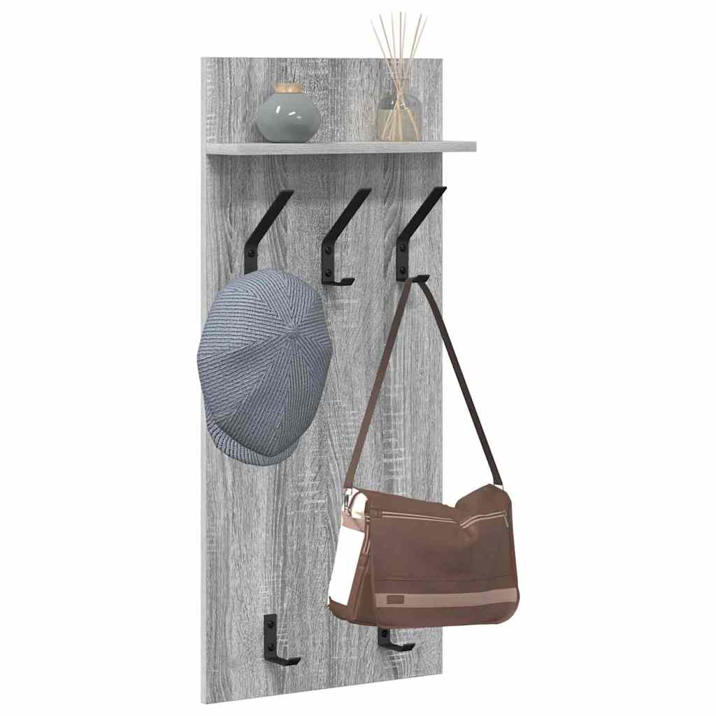 Appendiabiti a muro Grigio Sonoma 40 x 10 x 90 cm | homemem39
