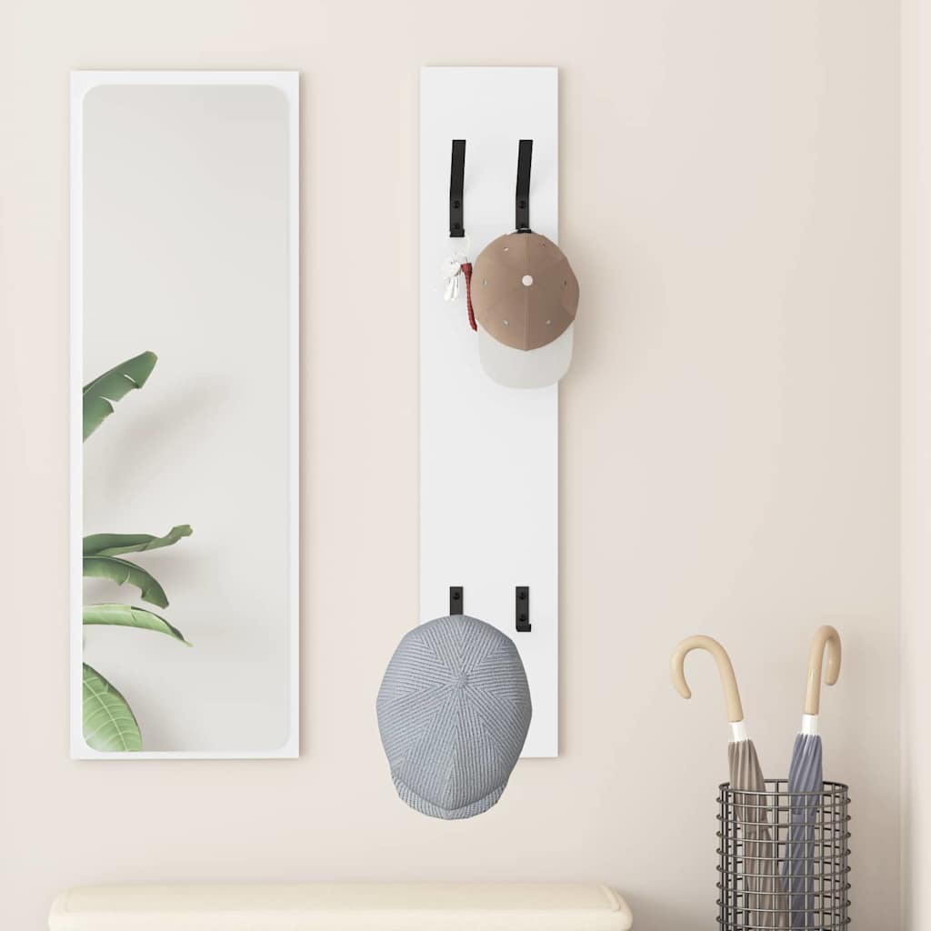 Appendiabiti a muro Bianco 20 x 1,5 x 100 cm Legno multistrato