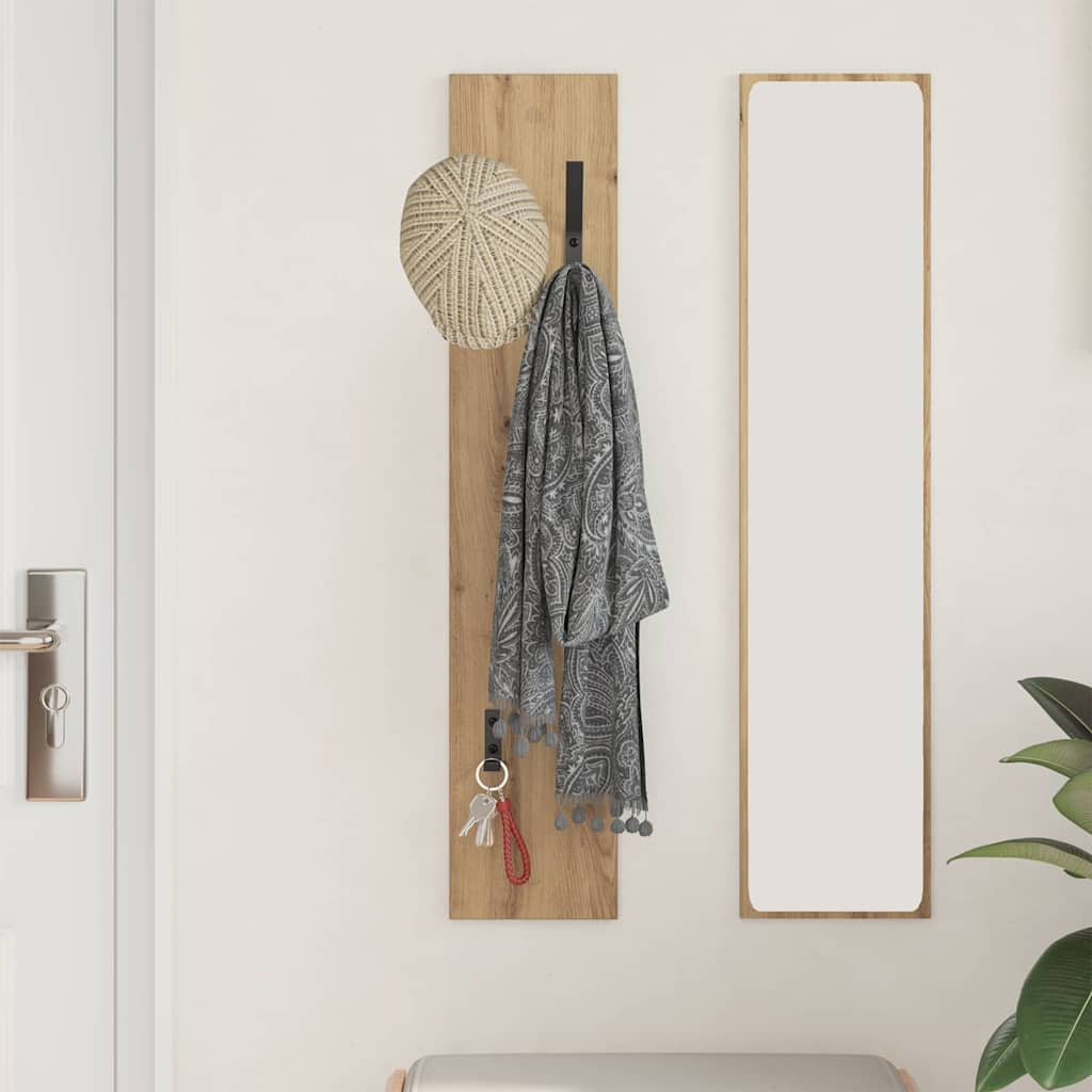 Appendiabiti a muro Rovere artigianale 20 x 1,5 x 100 cm | homemem39