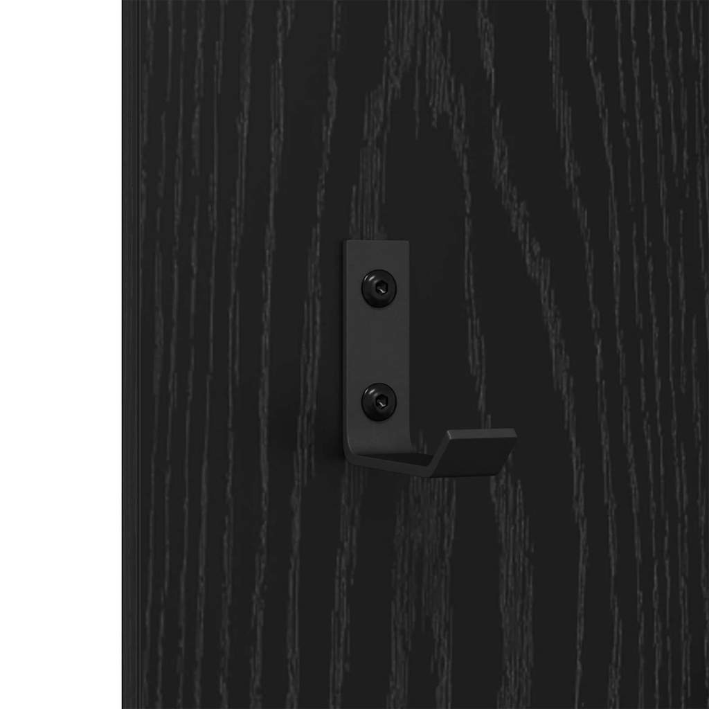 Appendiabiti a muro Rovere Nero 30 x 1,5 x 80 cm