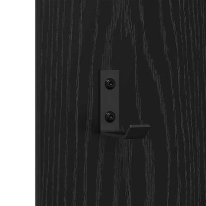 Appendiabiti a muro Rovere Nero 30 x 1,5 x 80 cm