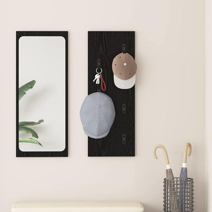 Appendiabiti a muro Rovere Nero 30 x 1,5 x 80 cm