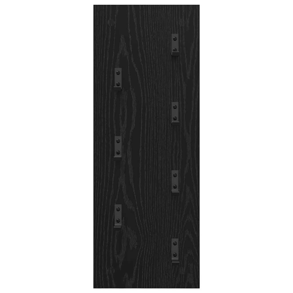 Appendiabiti a muro Rovere Nero 30 x 1,5 x 80 cm