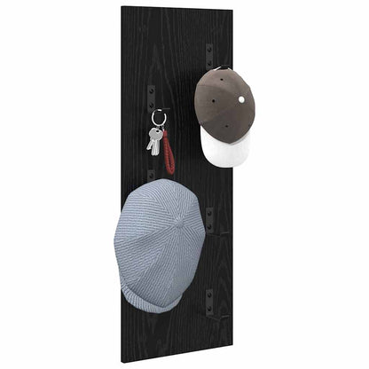 Appendiabiti a muro Rovere Nero 30 x 1,5 x 80 cm