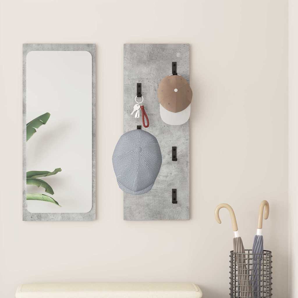 Appendiabiti a muro Grigio cemento 30 x 1,5 x 80 cm