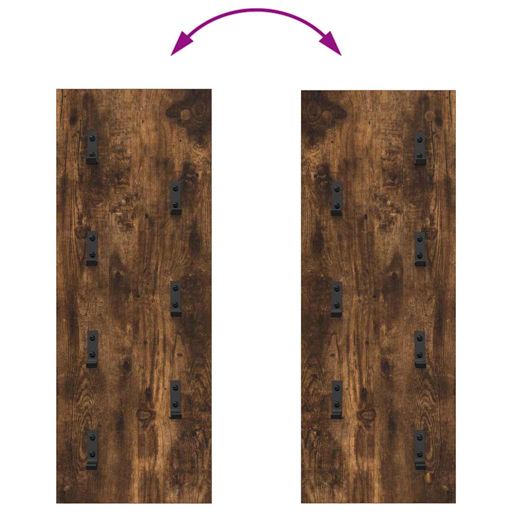 Appendiabiti a muro Rovere fumé 30 x 1,5 x 80 cm