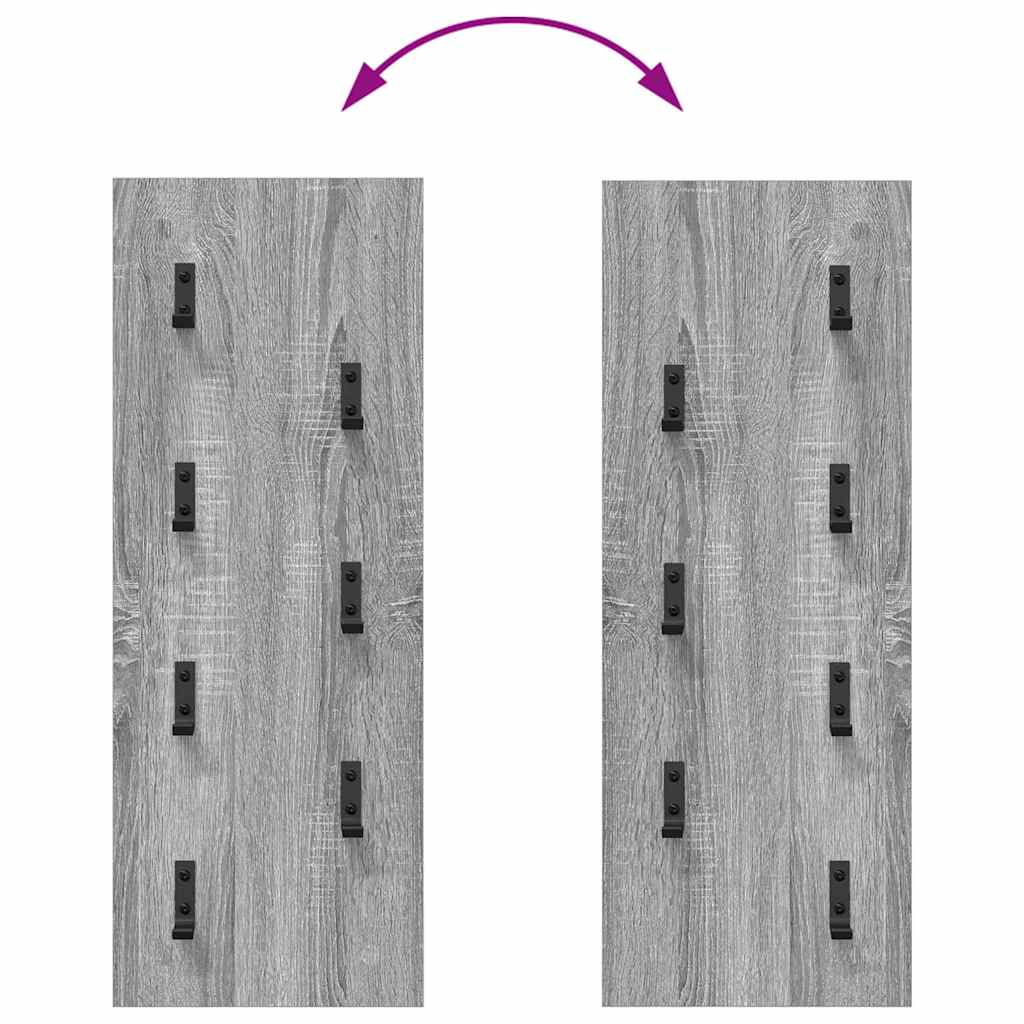 Appendiabiti a muro Grigio Sonoma 30 x 1,5 x 80 cm
