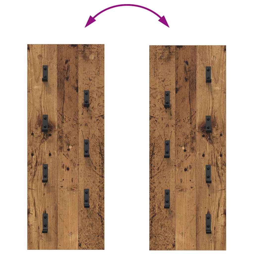 Appendiabiti a muro Legno vecchio 30 x 1,5 x 80 cm