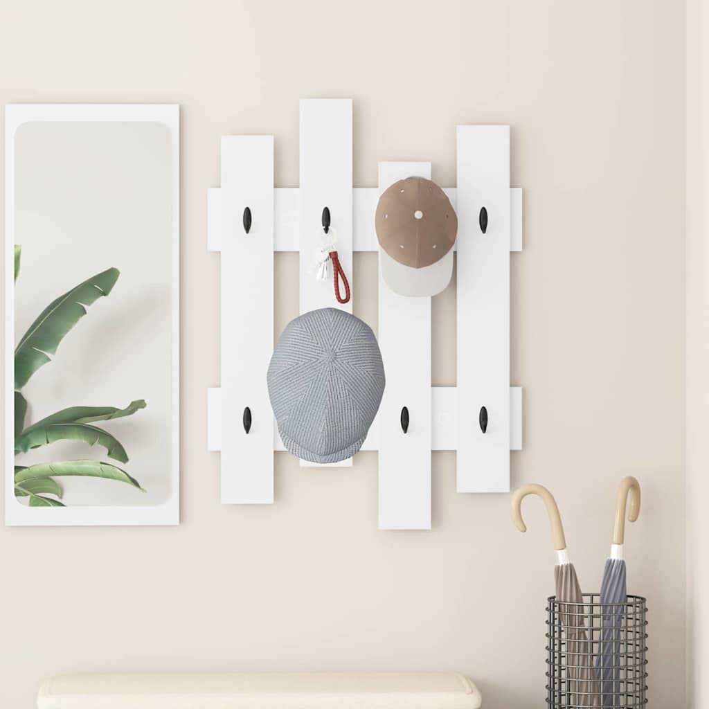 Appendiabiti a muro Bianco 60 x 3 x 82 cm Legno multistrato
