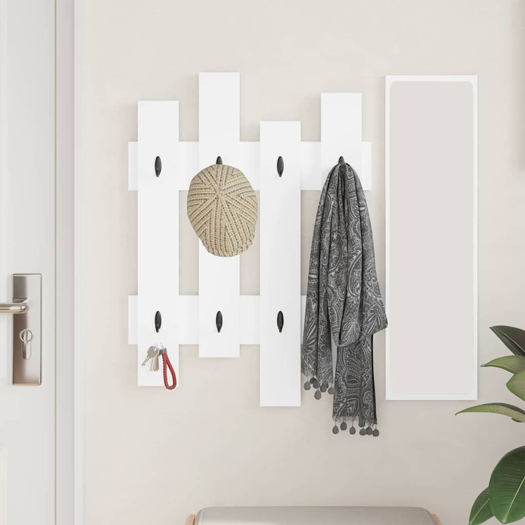 Appendiabiti a muro Bianco 60 x 3 x 82 cm Legno multistrato | homemem39