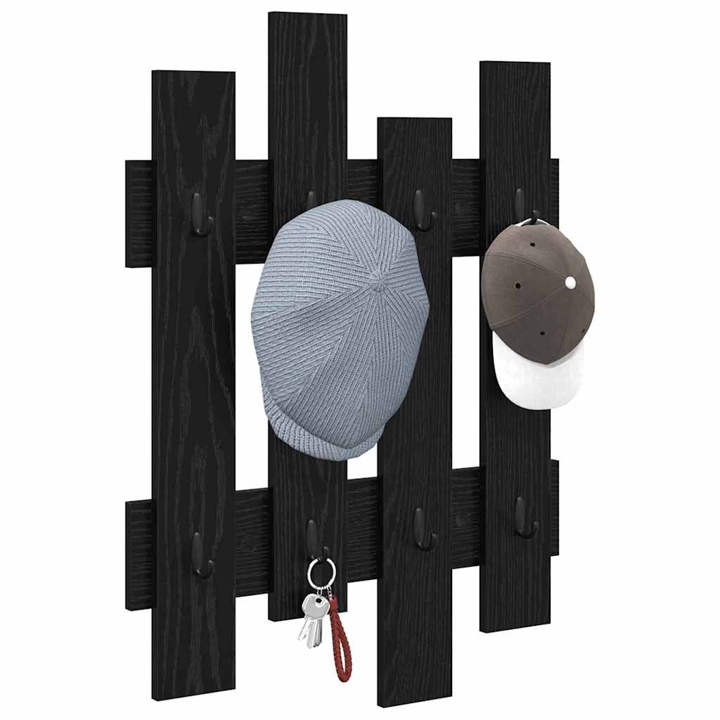 Appendiabiti a muro Rovere Nero 60 x 3 x 82 cm | homemem39