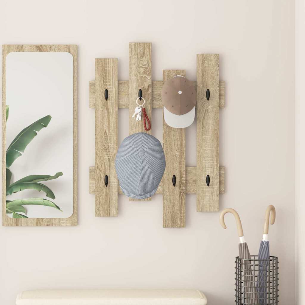 Appendiabiti a muro Rovere Sonoma 60 x 3 x 82 cm | homemem39