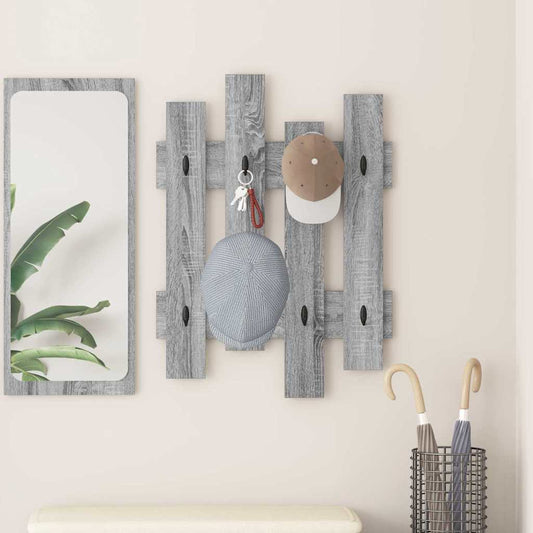 Appendiabiti a muro Grigio Sonoma 60 x 3 x 82 cm
