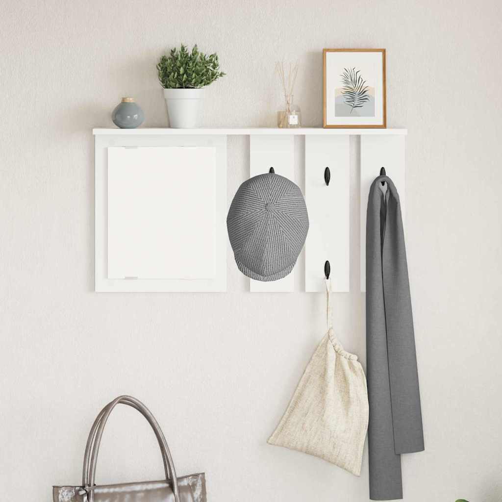 Appendiabiti a muro Bianco 85 x 10 x 45 cm Legno multistrato | homemem39