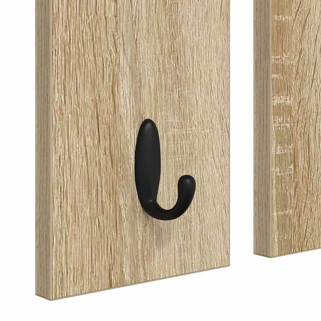 Appendiabiti a muro con specchio rovere sonoma 85 x 10 x 45 cm