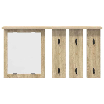 Appendiabiti a muro con specchio rovere sonoma 85 x 10 x 45 cm