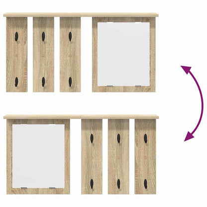 Appendiabiti a muro con specchio rovere sonoma 85 x 10 x 45 cm