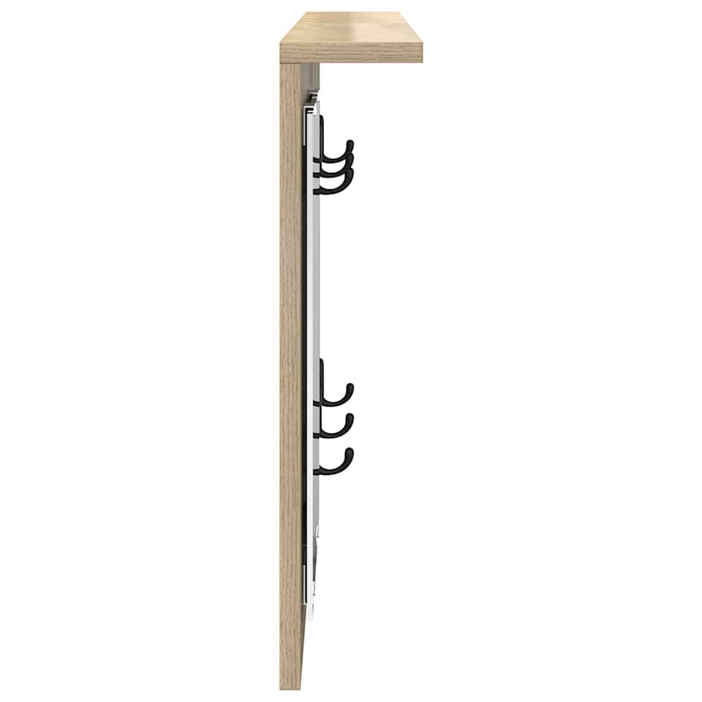 Appendiabiti a muro con specchio rovere sonoma 85 x 10 x 45 cm