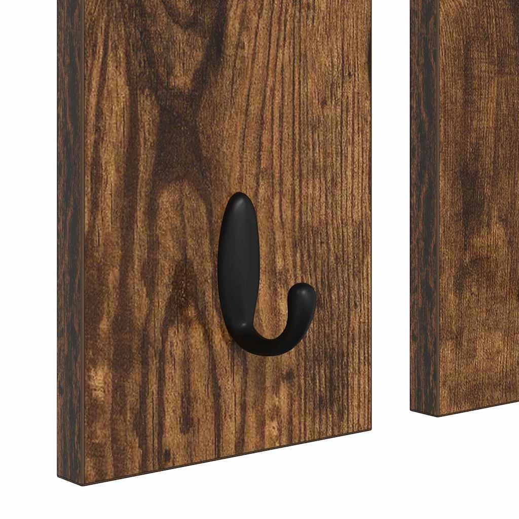 Appendiabiti a muro con lo scaffale Rovere fumo 85 x 10 x 45 cm | homemem39