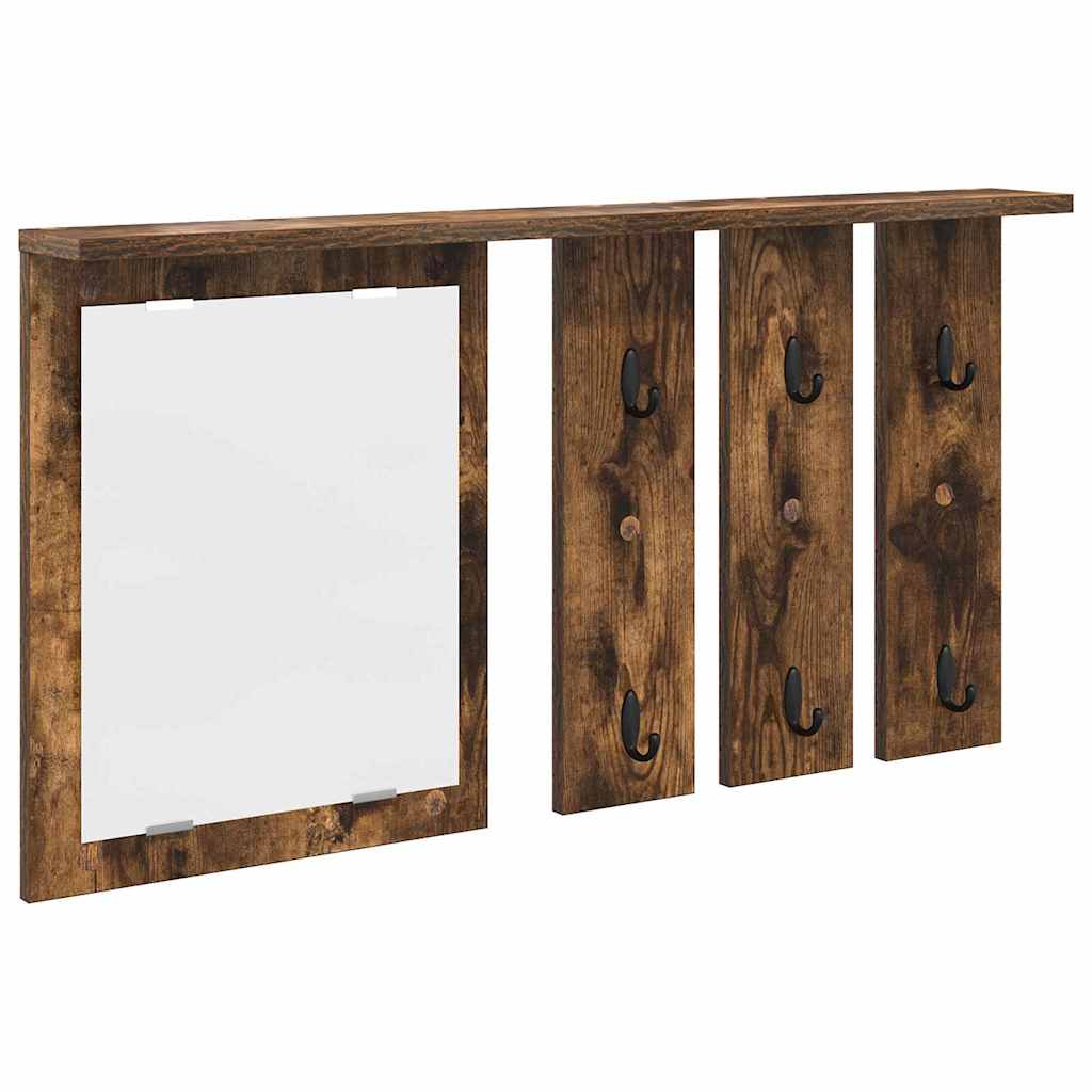 Appendiabiti a muro con lo scaffale Rovere fumo 85 x 10 x 45 cm | homemem39