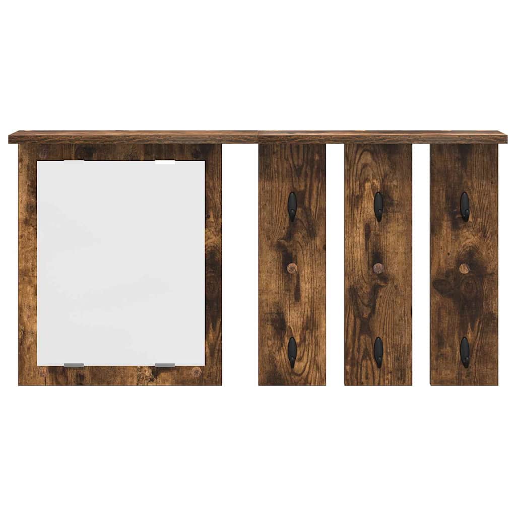 Appendiabiti a muro con lo scaffale Rovere fumo 85 x 10 x 45 cm | homemem39