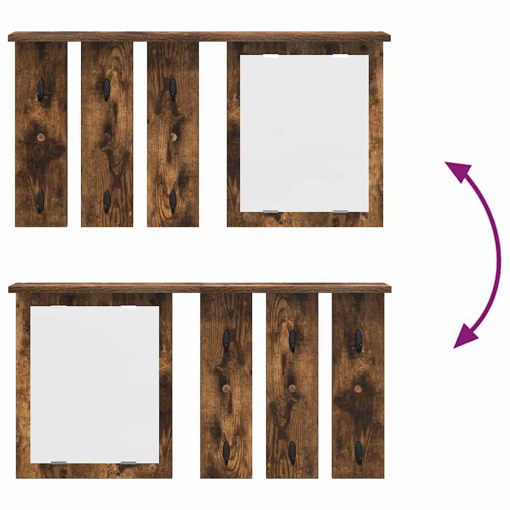 Appendiabiti a muro con lo scaffale Rovere fumo 85 x 10 x 45 cm | homemem39