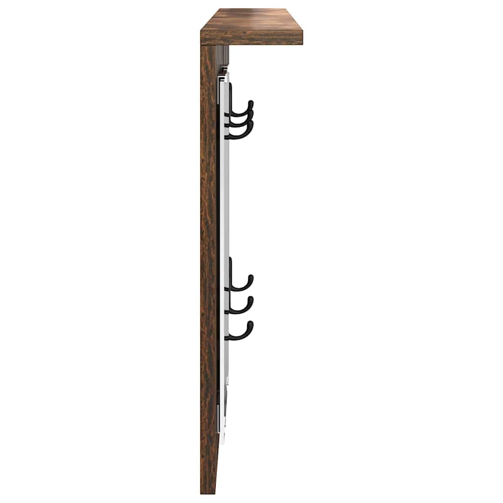 Appendiabiti a muro con lo scaffale Rovere fumo 85 x 10 x 45 cm | homemem39