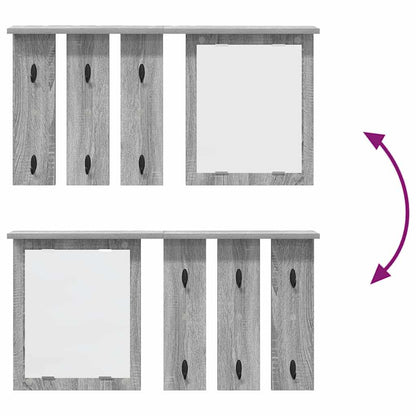 Appendiabiti a muro con specchio Grigio sonoma 85 x 10 x 45 cm | homemem39
