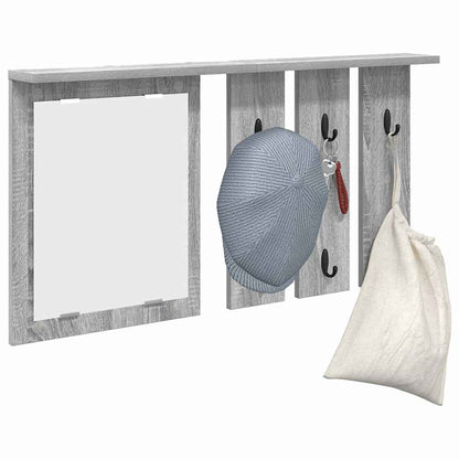 Appendiabiti a muro con specchio Grigio sonoma 85 x 10 x 45 cm | homemem39