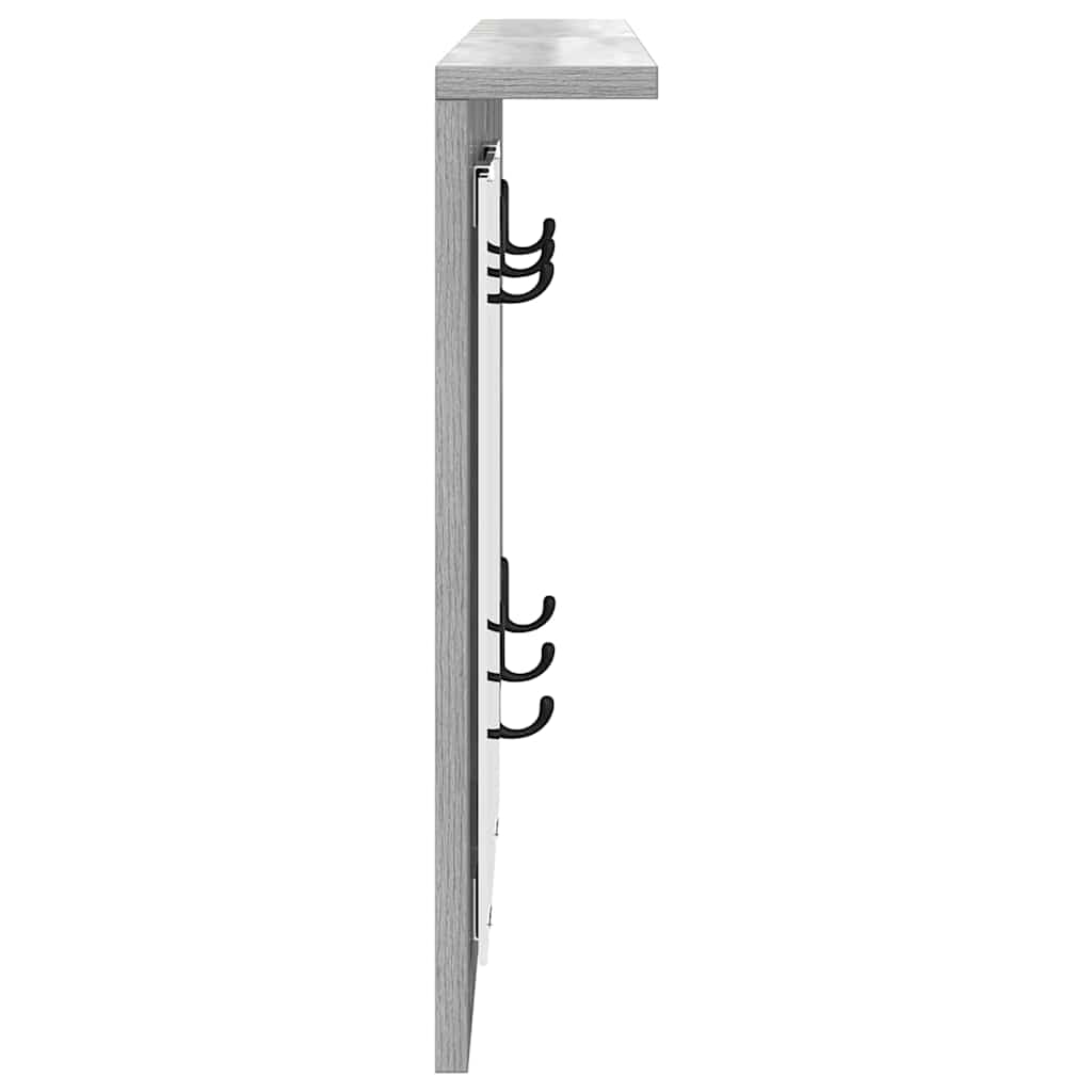 Appendiabiti a muro con specchio Grigio sonoma 85 x 10 x 45 cm | homemem39