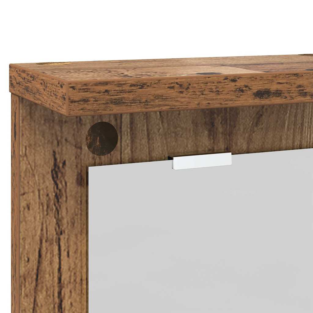 Appendiabiti a muro con specchio Legno vecchio 85 x 10 x 45 cm | homemem39